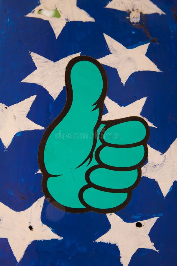 Thumb down with stars stock illustration