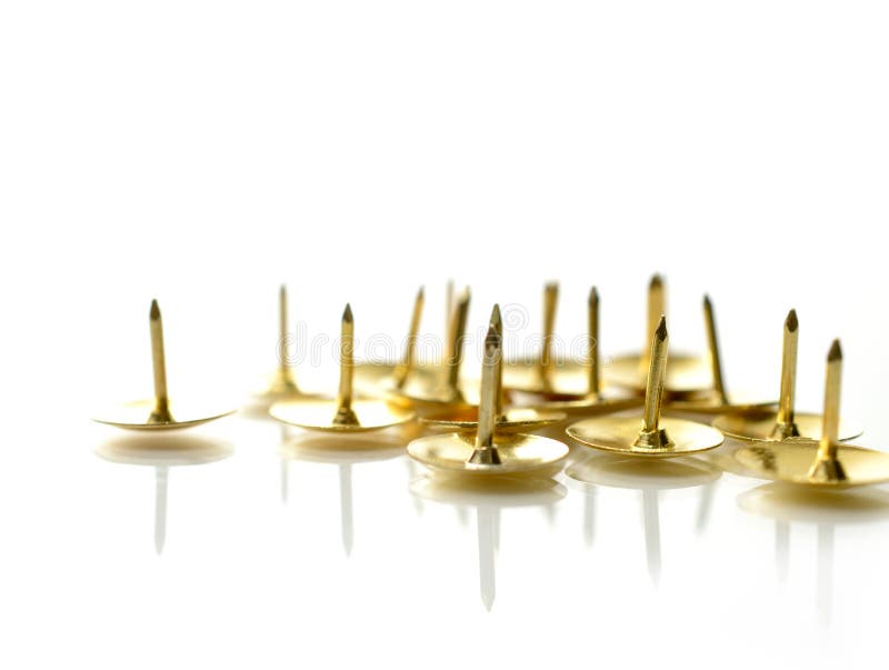 Hand Above Thumb Tacks Drawing Pins Stock Image Image of ouch, desk