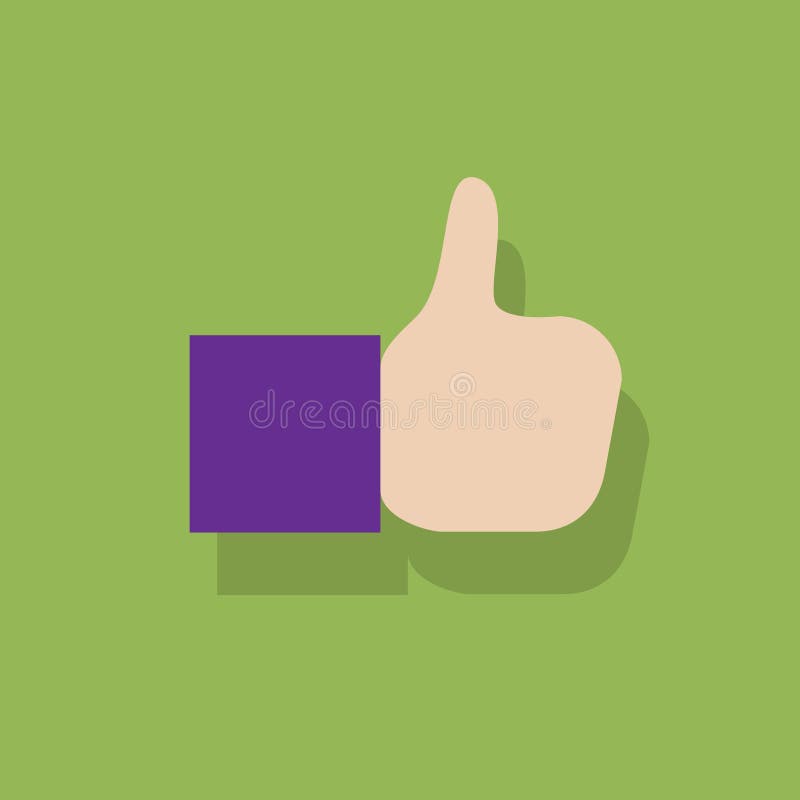 Thumb up hands gesture like icon flat design