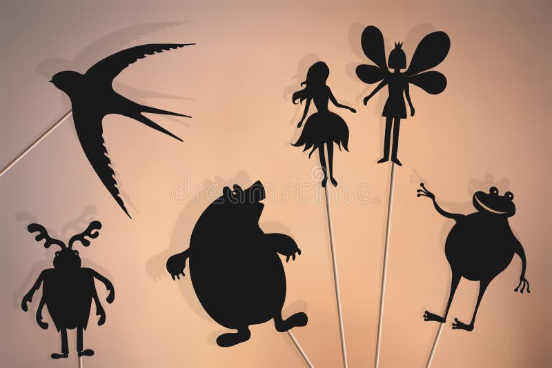 Thumbelina storytelling, shadow puppets