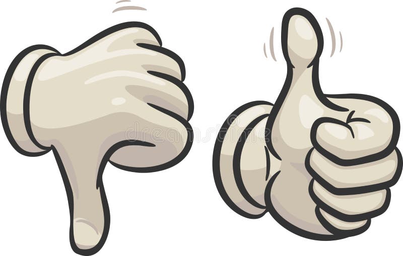 Thumbs up and down stock vector. Illustration of estimate 31554313