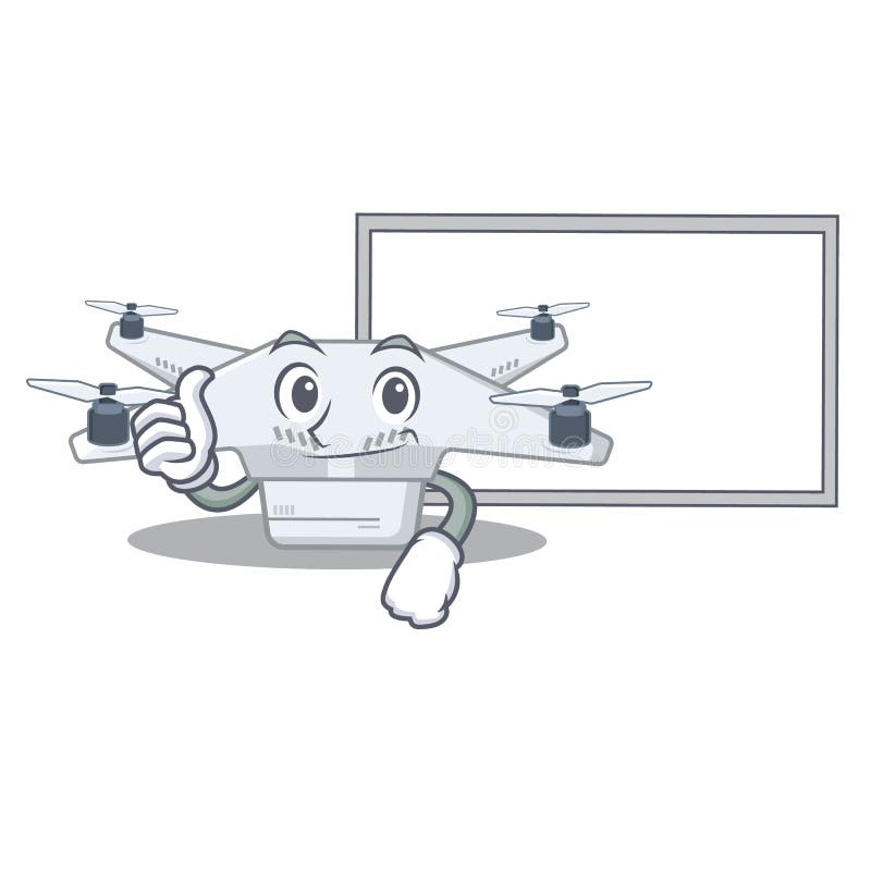 Thumbs up with board drone isolated with in the mascot vector illustration Thumbs up with board drone isolated with in the mascot vector illustration