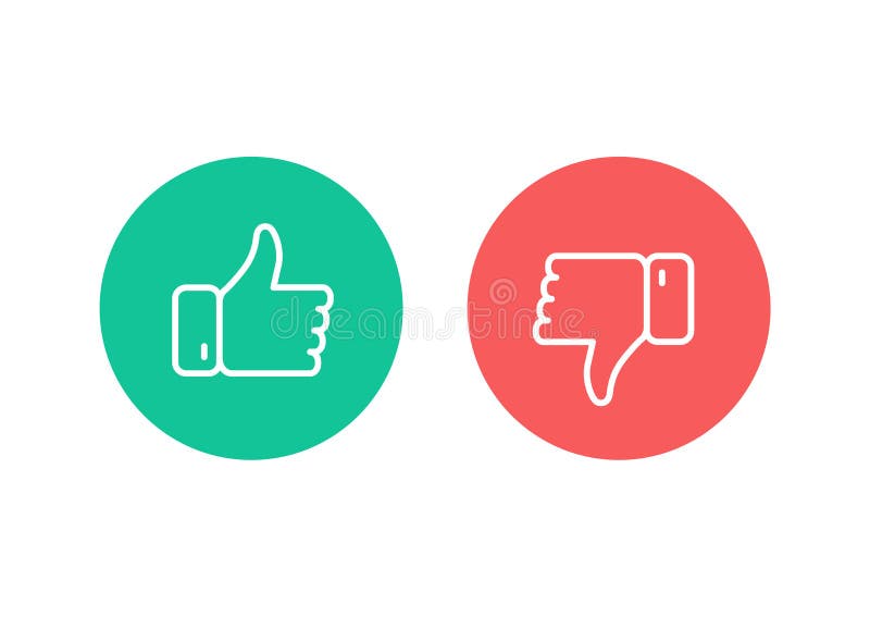 Line Thumbs Up Thumbs Down Stock Illustrations 515 Line Thumbs Up