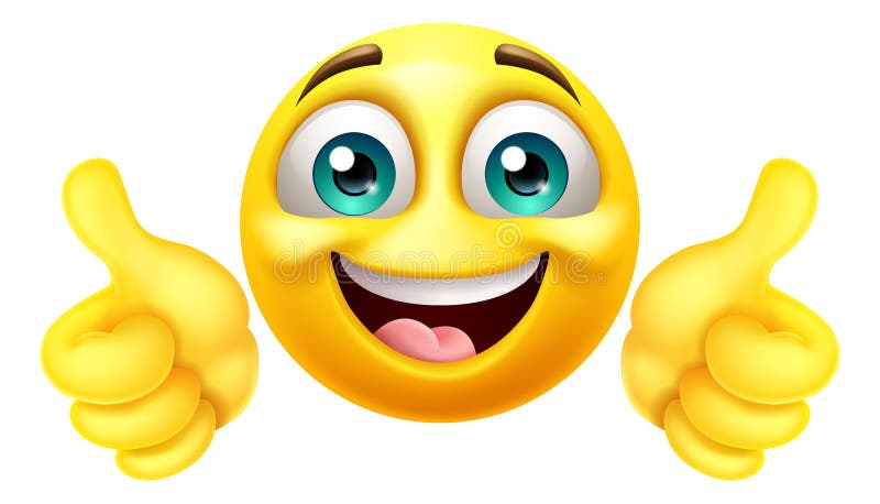 Thumbs Up Emoji Emoticon Face Cartoon Icon