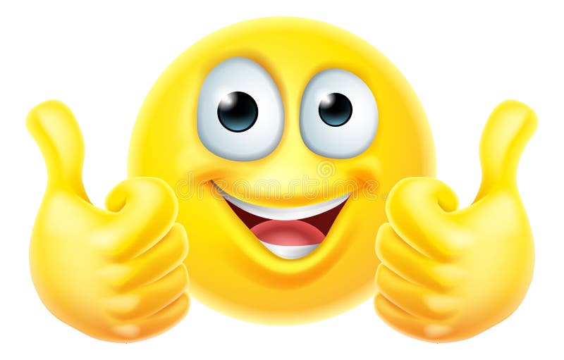 Thumbs Up Emoticon Emoji Face Cartoon Icon Stock Vector - Illustration of  funny, emoji: 193729299
