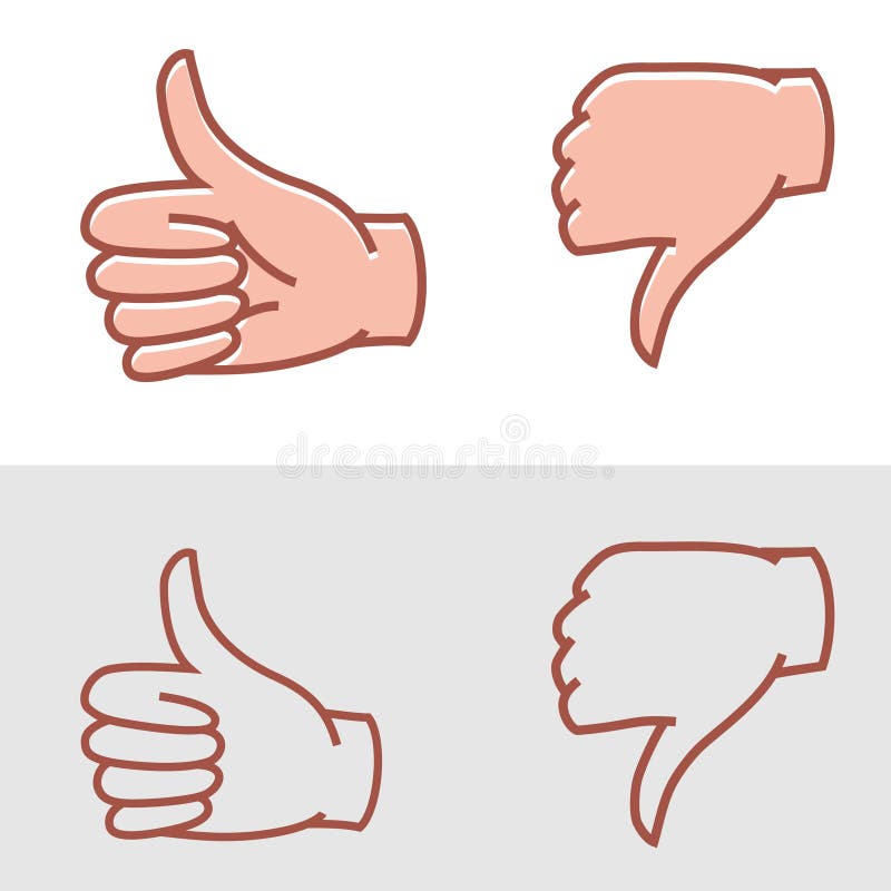 Thumb up and thumb down stock vector. Illustration of confirm 39322220