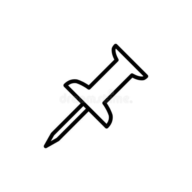 Thumbtack Icon Flat Vector Template Design Trendy Stock Vector