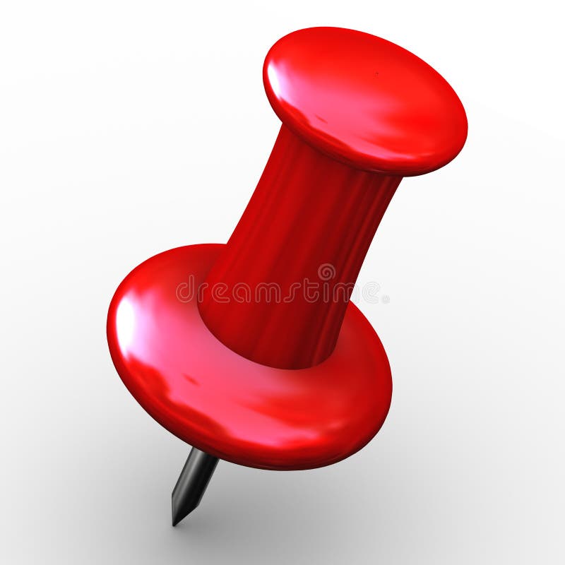 3d render of red thumbtack closeup. 3d render of red thumbtack closeup