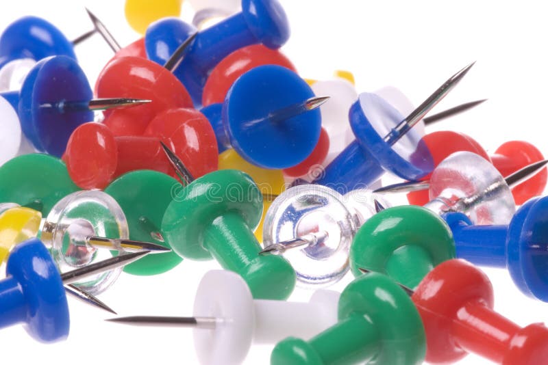 Thumbtacks Macro Isolated stock photo. Image of close 11821738