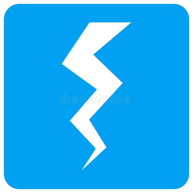 Thunder Crack Rounded Square Raster Icon stock illustration
