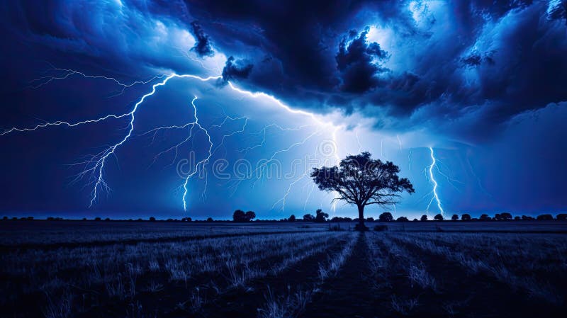 Thunder dark sky lightning royalty free illustration