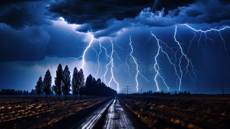 Thunder dark sky lightning stock illustration