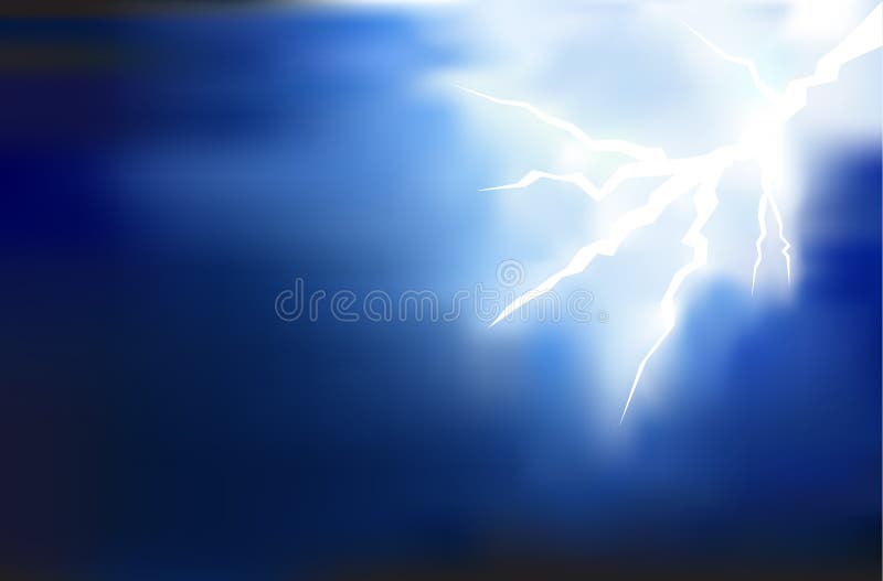 Thunder lighting background on dark vector illustration stock illustration