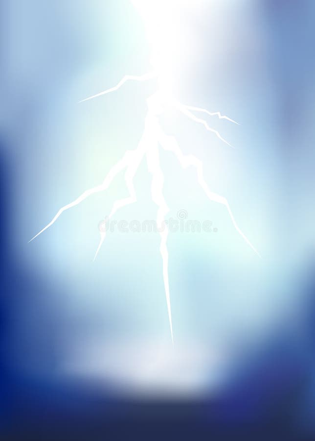 Thunder lighting background on dark vector illustration stock illustration