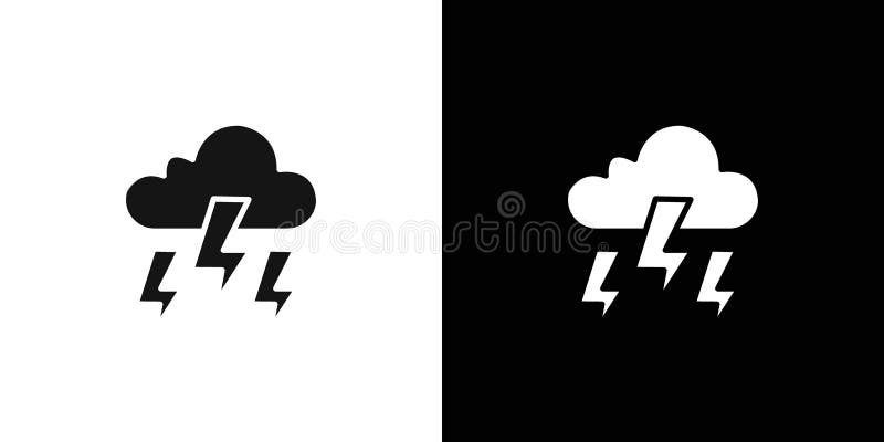 Vectorial plat al pictogramei fulger thunder vector illustration