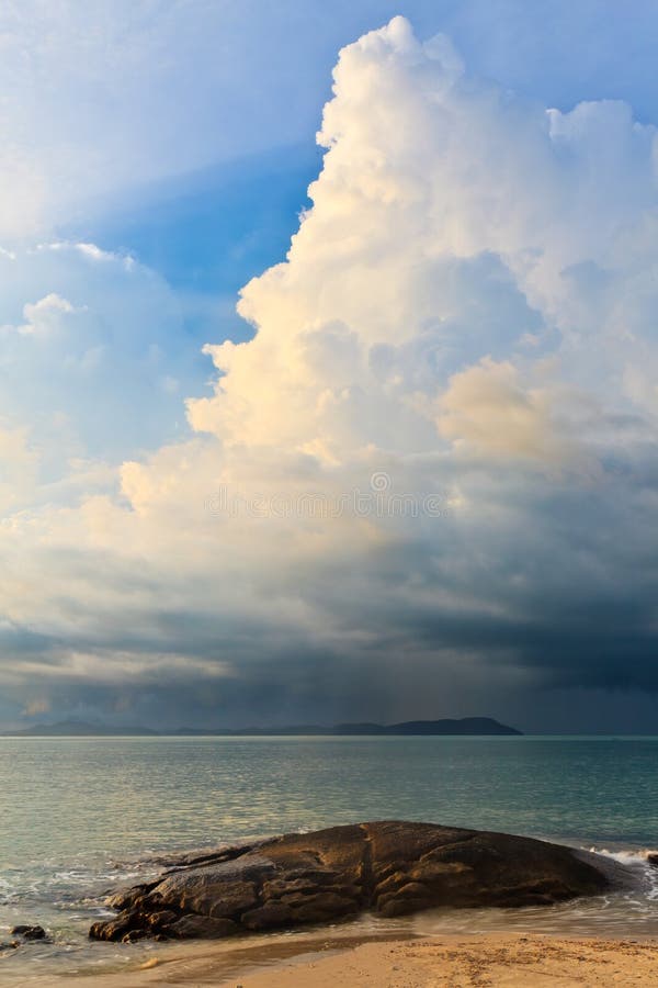 Thunder storm approaching the beach