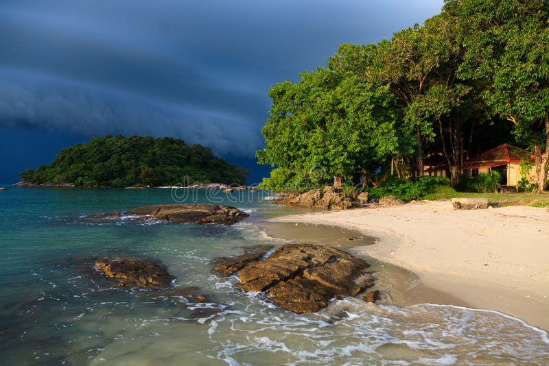 Thunder storm approaching the beach