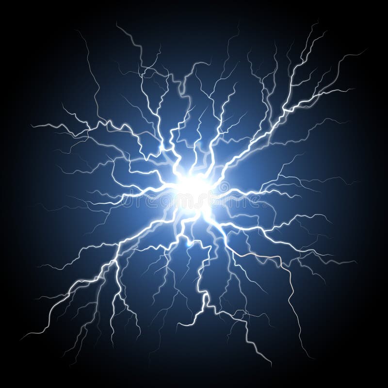 Thunder Storm Flash Light Lightning on Black Background Stock Vector ...