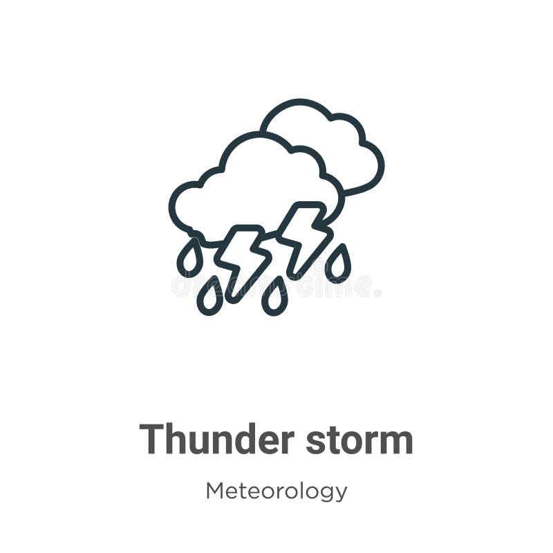 Thunder Storm Vector Icon On White Background. Flat Vector Thunder