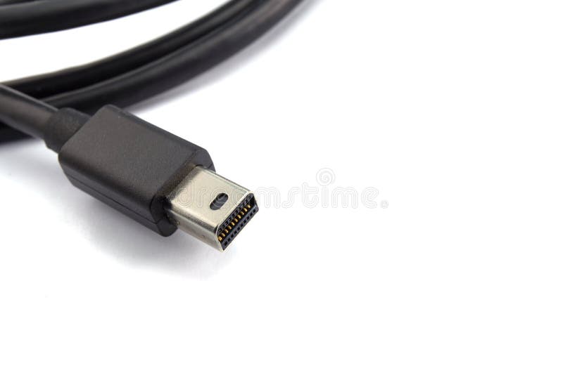 Thunderbolt Cable Closeup Photo. Thunderbolt Data Transfer Cable stock images