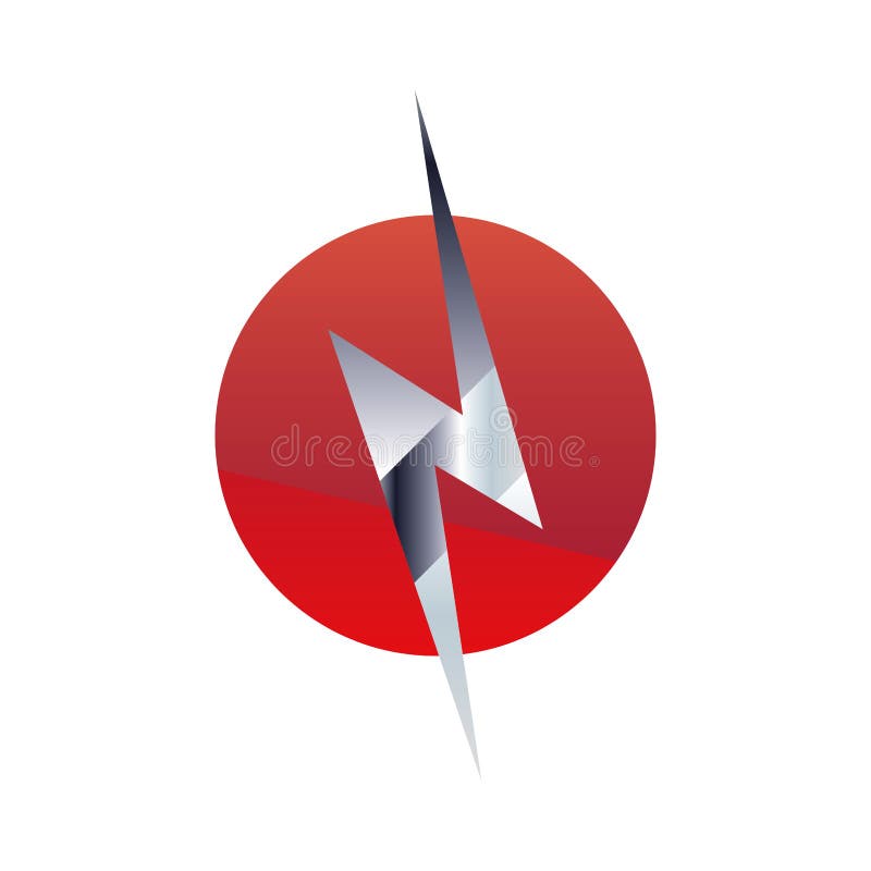 Thunderbolt Label on White Background Stock Vector Illustration of