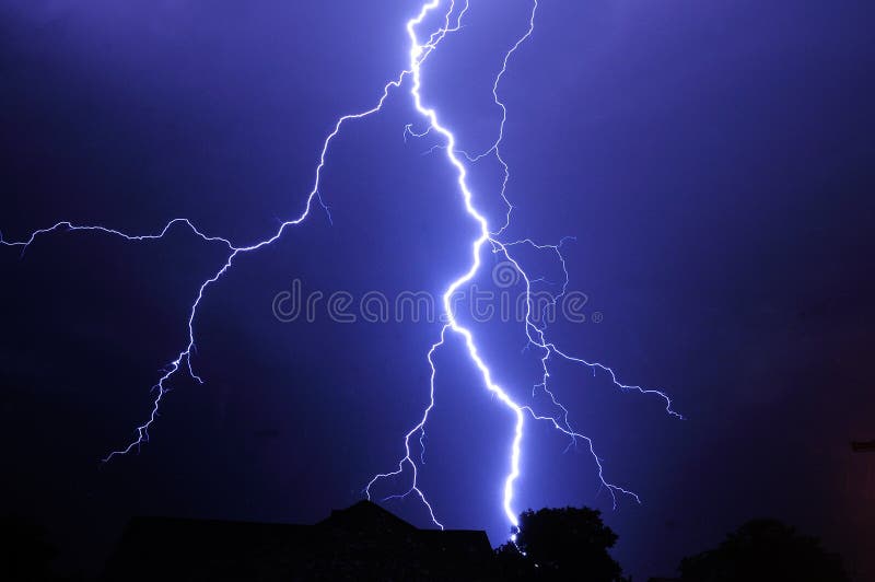 Night shot with big thunderstorm.