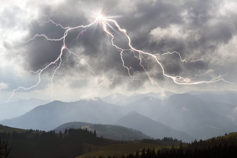 Thunderstorm in the Carpathians. Fresh, beautiful.