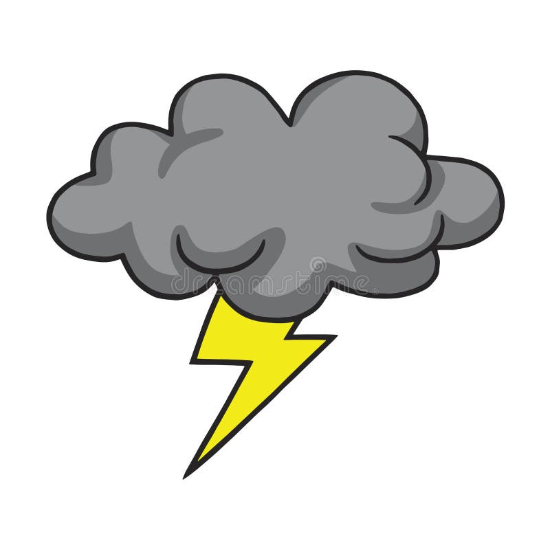 Thunderstorm Cloud Hand Drawn Vector Illustration Stock Vector