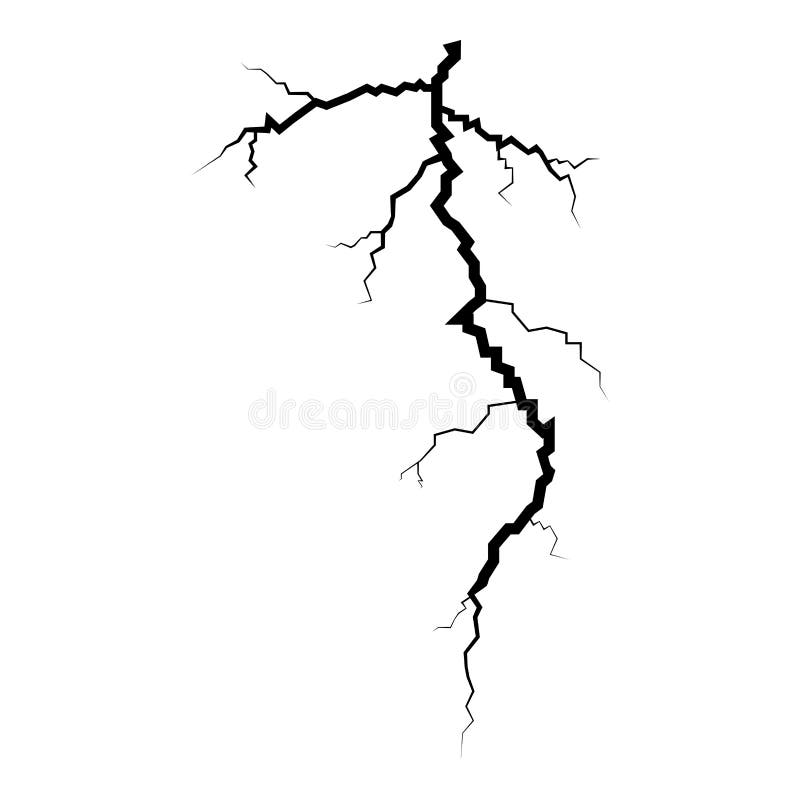 Thunderstorm crack icon black color illustration flat style simple image