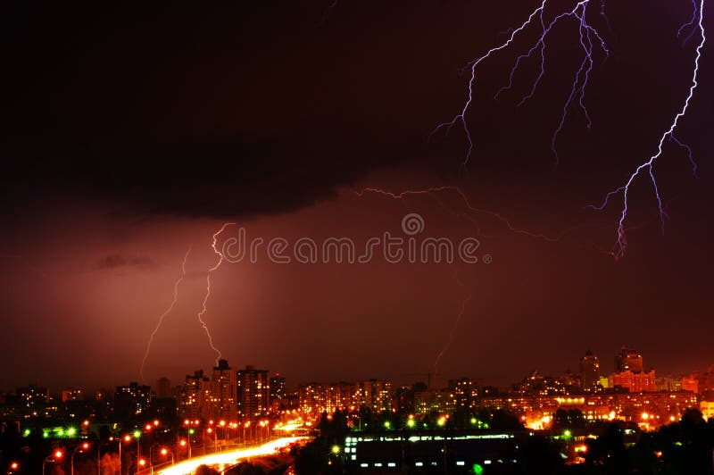 Thunderstorm with lightning royalty free stock photos Thunderstorm with lightning royalty free stock photos