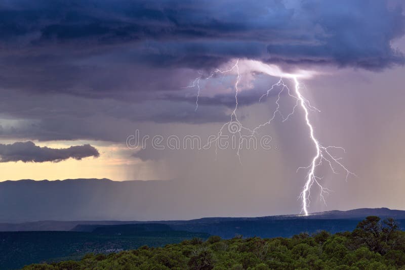 Thunderstorm with lightning bolt