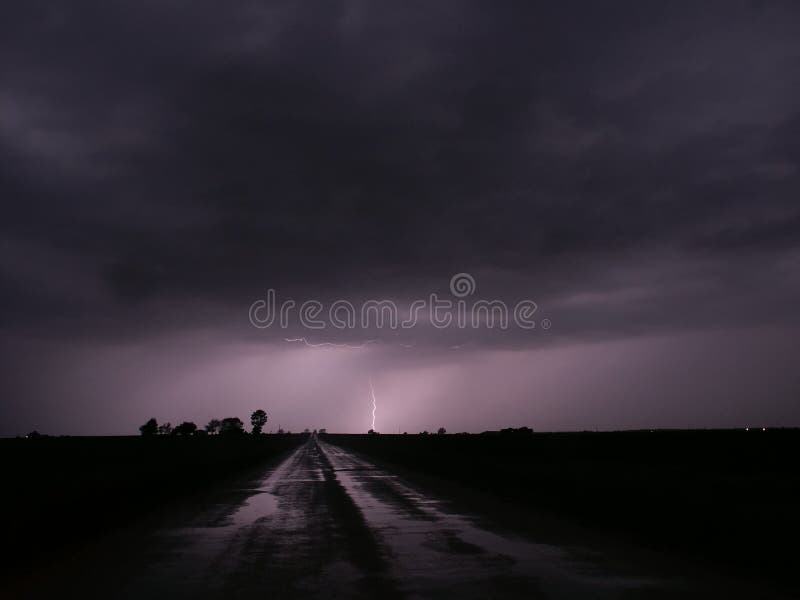 Thunderstorm Lightning - Central Illinois stock photos