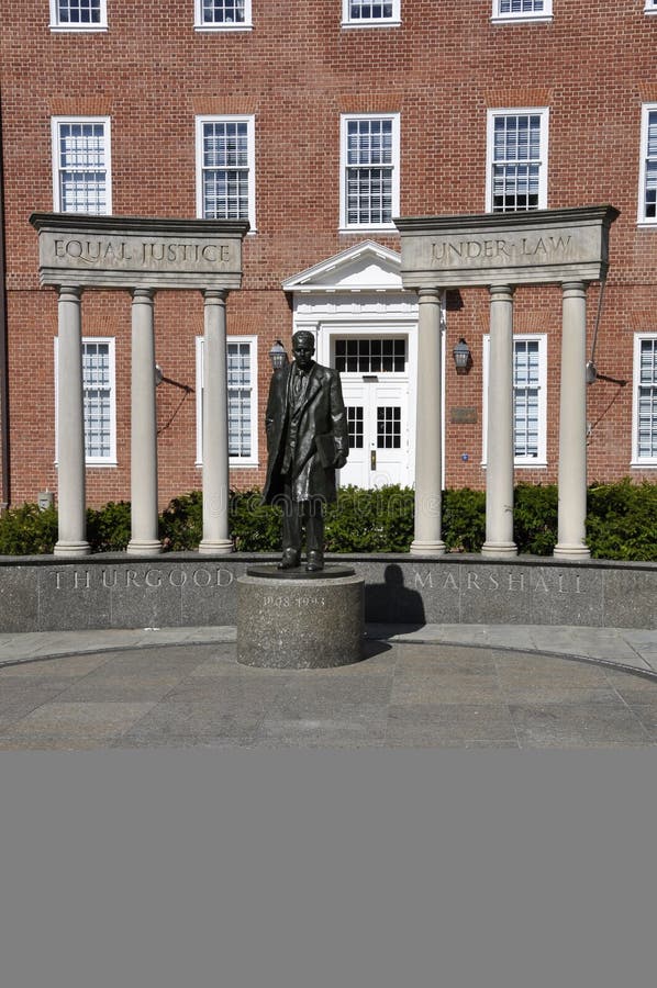 Statue of Thurgood Marshall statue in Lawyer's Mall in Annapolis, Maryland