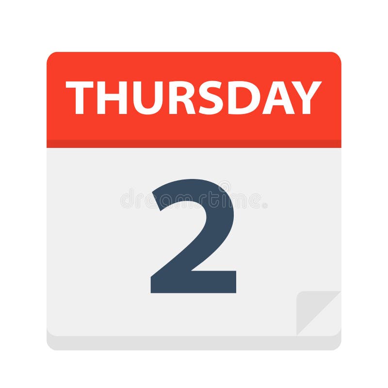 thursday-2-calendar-icon-vector-illustration-of-week-day-paper-leaf-stock-illustration