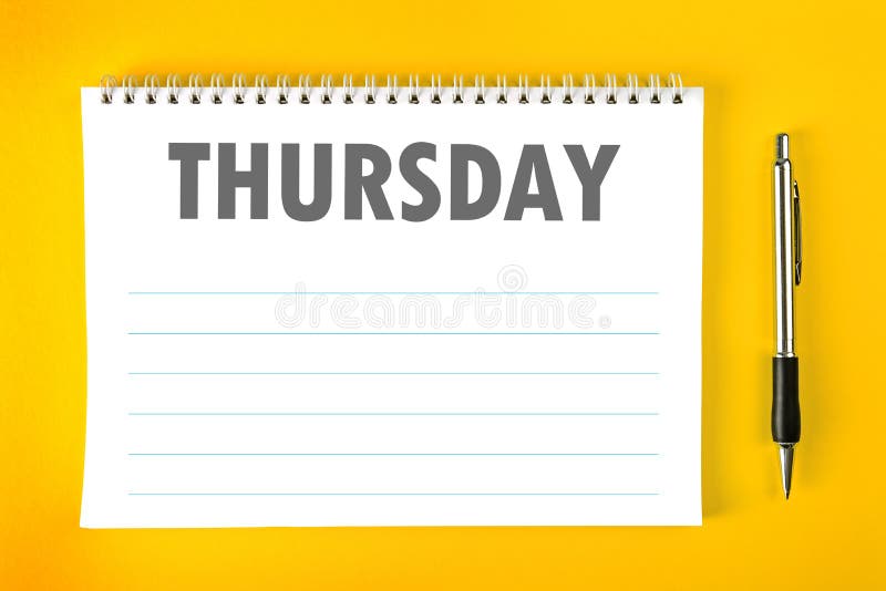 Thursday Calendar Schedule Blank Page