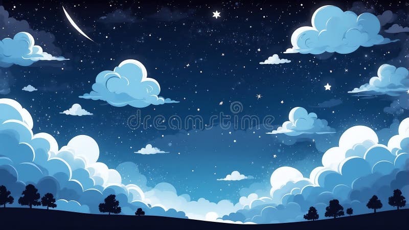 Thème blanc rêve nuit ciel mignon fond ai généré illustration libre de droits