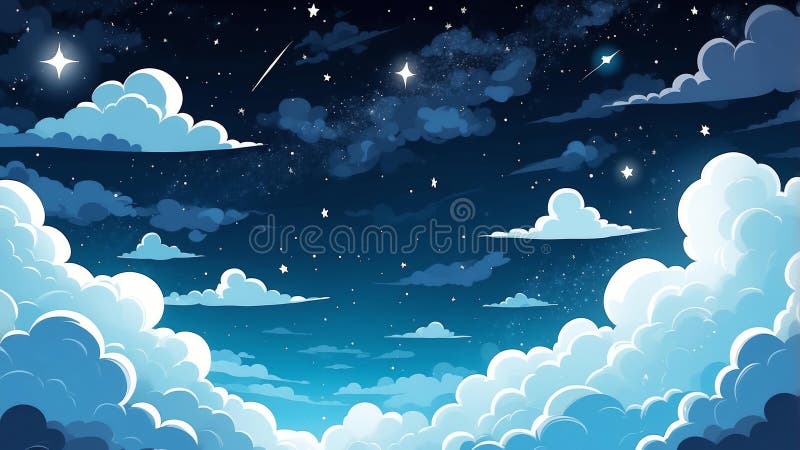 Thème blanc rêve nuit ciel mignon fond ai généré illustration libre de droits