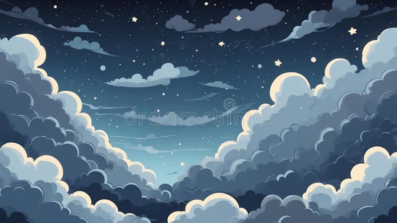 Thème gris rêve nuit ciel mignon fond ai généré illustration libre de droits