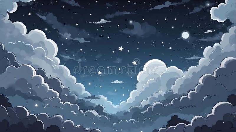 Thème gris rêve nuit ciel mignon fond ai généré illustration de vecteur