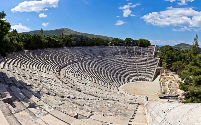 Panoramic view of Epidaurus Theater. Panoramic view of Epidaurus Theater