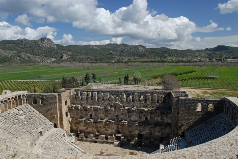 Théâtre romain - Aspendos photo stock Théâtre romain - Aspendos photo stock