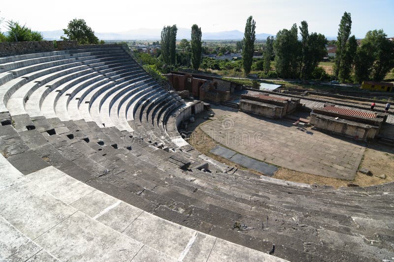 Théâtre romain Heraclea Lyncestis, Bitola Macédoine photos stock Théâtre romain Heraclea Lyncestis, Bitola Macédoine photos stock