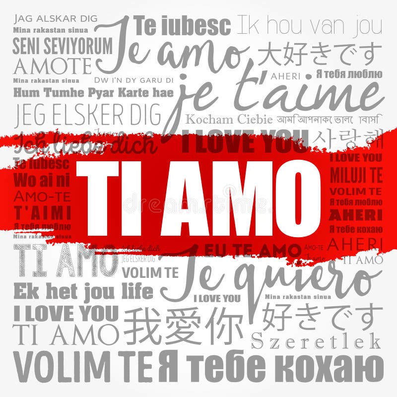 Ti Amo I Love You in Italian in Different Languages of the World, Word ...
