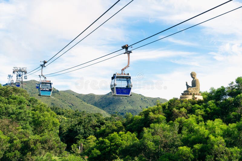 Tian Tan Buddha statue at Ngong Ping, Lantau Island, in Hong Kong stock images