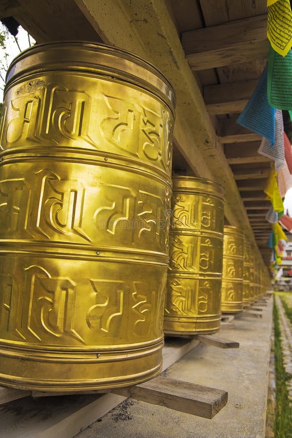 Tibet prayer wheels