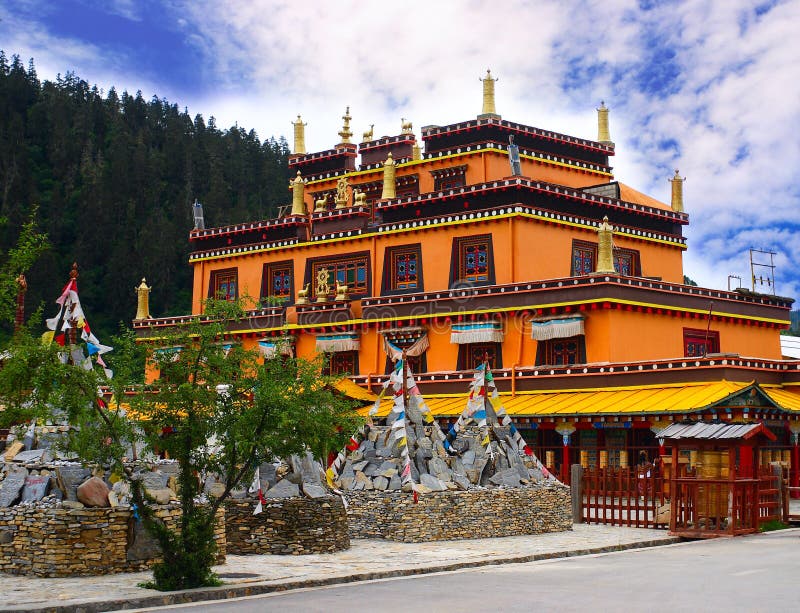 Tibetan Buddhist Monasteries Stock Photo Image of landscapes