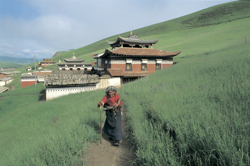 Tibetan herdsman royalty free stock photography