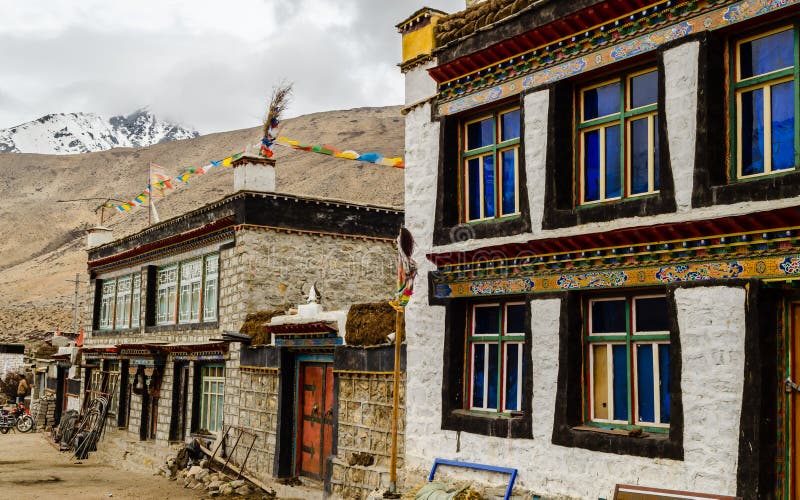 Tibetan houses in the village