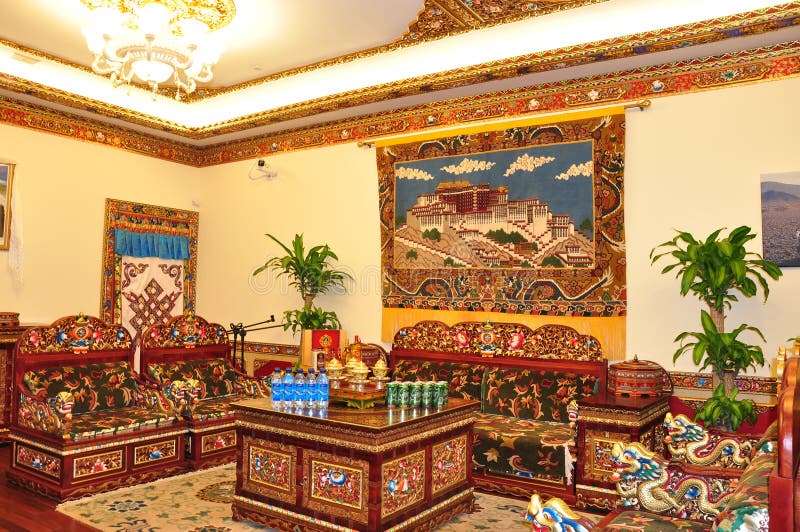 Tibetan living room editorial stock image. Image of religion 20851829