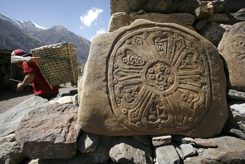 Tibetan mani prayer stones, annapurna